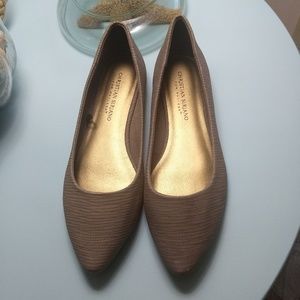 Christian Siriano Textured Brown Flats Size 7